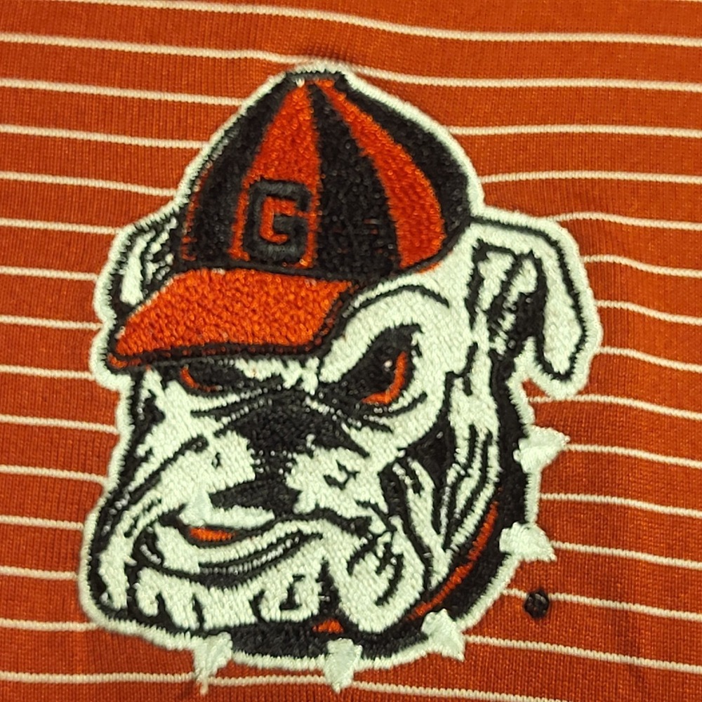 Cutter & Buck Georgia Bulldogs Polo Shirt Mens 5XB Red White Stripe NCAA Golf - Picture 2 of 10